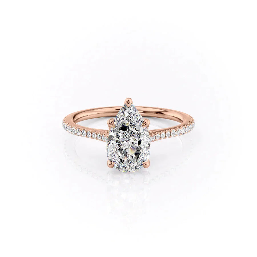 The Pave Madison Set With A 1 Carat Pear Moissanite