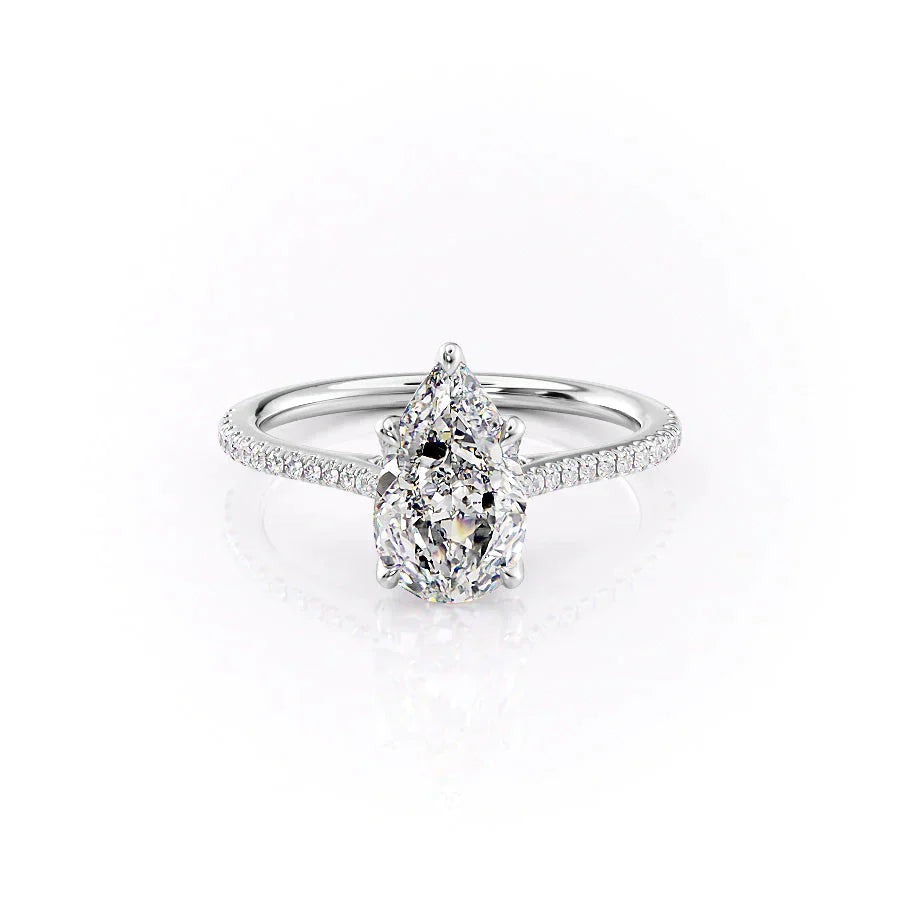 The Pave Madison Set With A 3 Carat Pear Moissanite