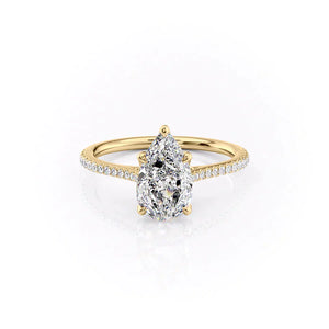 The Pave Madison Set With A 1.5 Carat Pear Lab Diamond