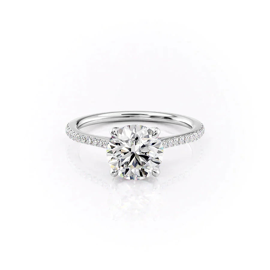 The Pave Madison Set With A 5 Carat Round Moissanite