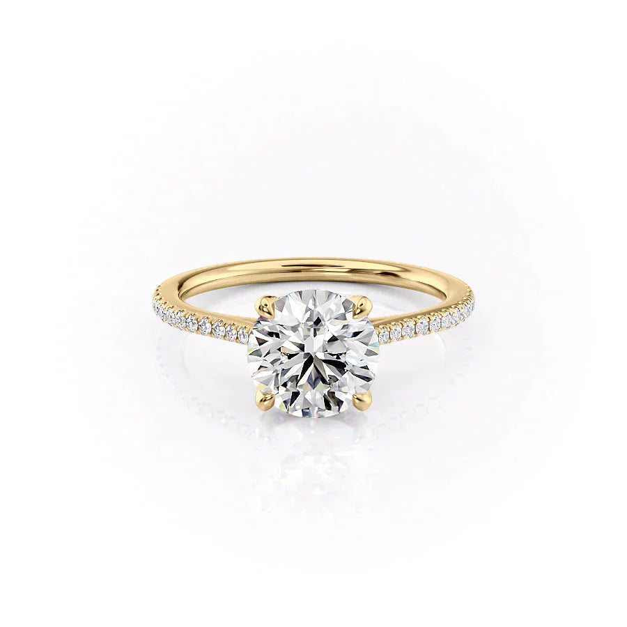 The Pave Madison Set With A 2.5 Carat Round Lab Diamond