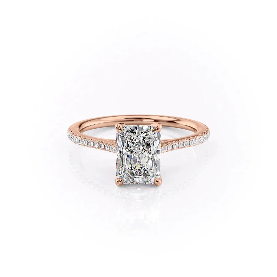 The Pave Madison Set With A 3 Carat Radiant Moissanite