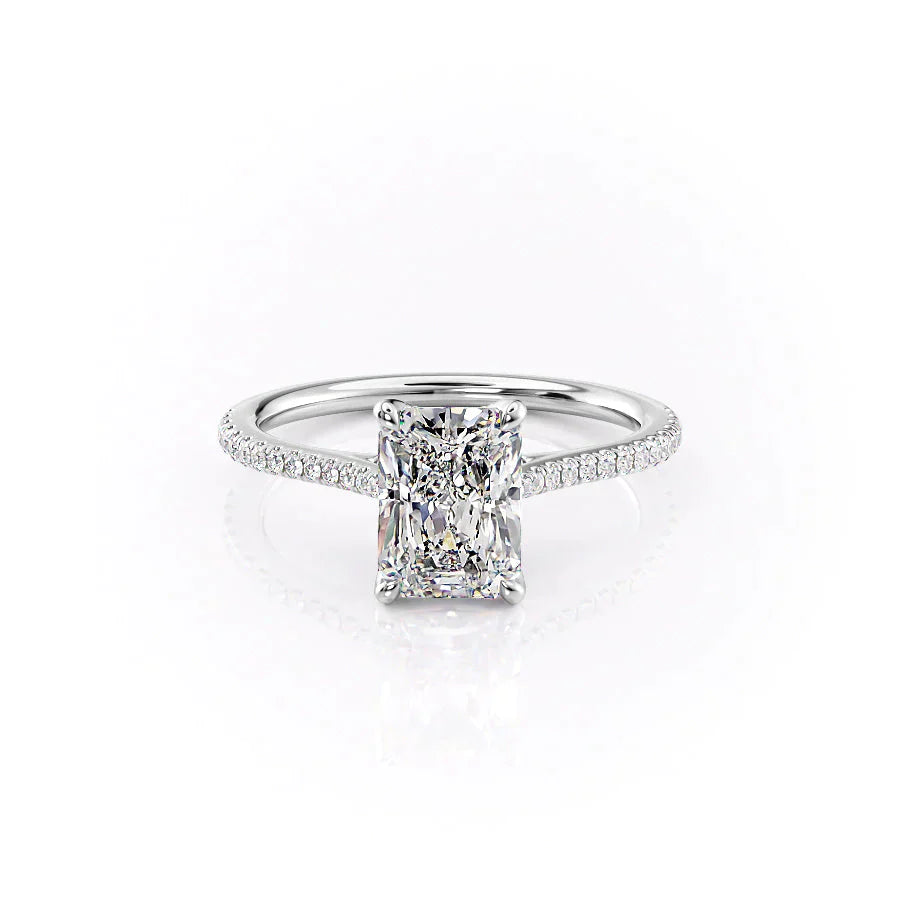 The Pave Madison Set With A 1 Carat Radiant Lab Diamond