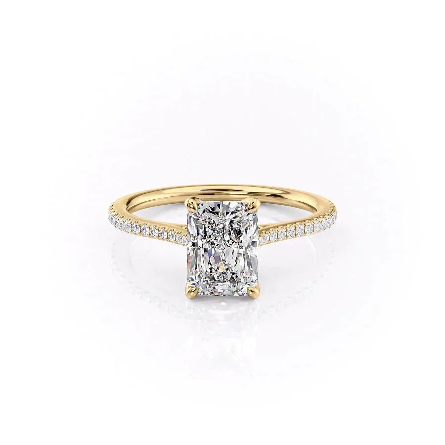 The Pave Madison Set With A 1.5 Carat Radiant Lab Diamond