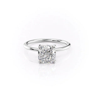 The Petal Kamellie Set With A 1 Carat Cushion Moissanite