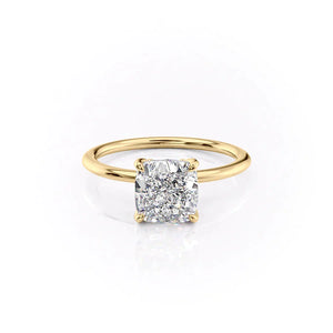 The Petal Kamellie Set With A 3 Carat Cushion Lab Diamond