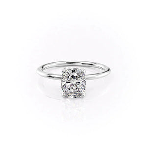 The Petal Kamellie Set With A 1 Carat Elongated Cushion Moissanite
