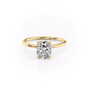 The Petal Kamellie Set With A 1 Carat Elongated Cushion Lab Diamond