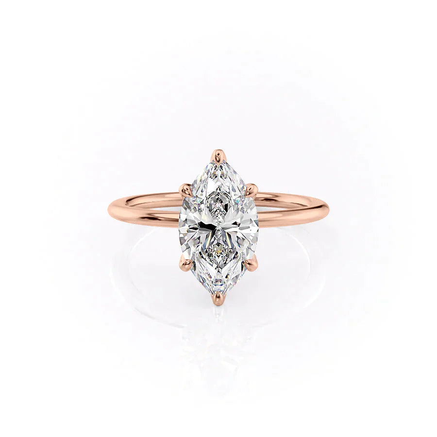 The Petal Kamellie Set With A 1 Carat Marquise Lab Diamond