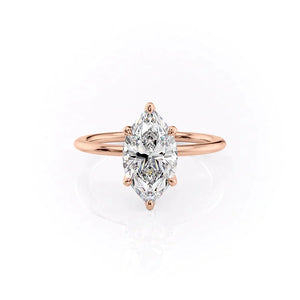 The Petal Kamellie Set With A 1 Carat Marquise Lab Diamond
