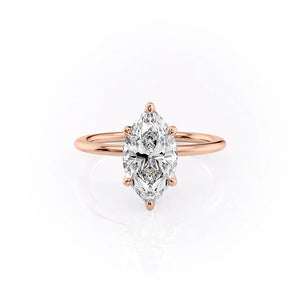 The Petal Kamellie Set With A 1 Carat Marquise Moissanite