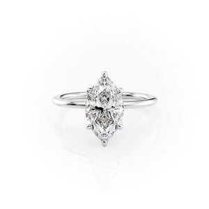 The Petal Kamellie Set With A 3 Carat Marquise Lab Diamond