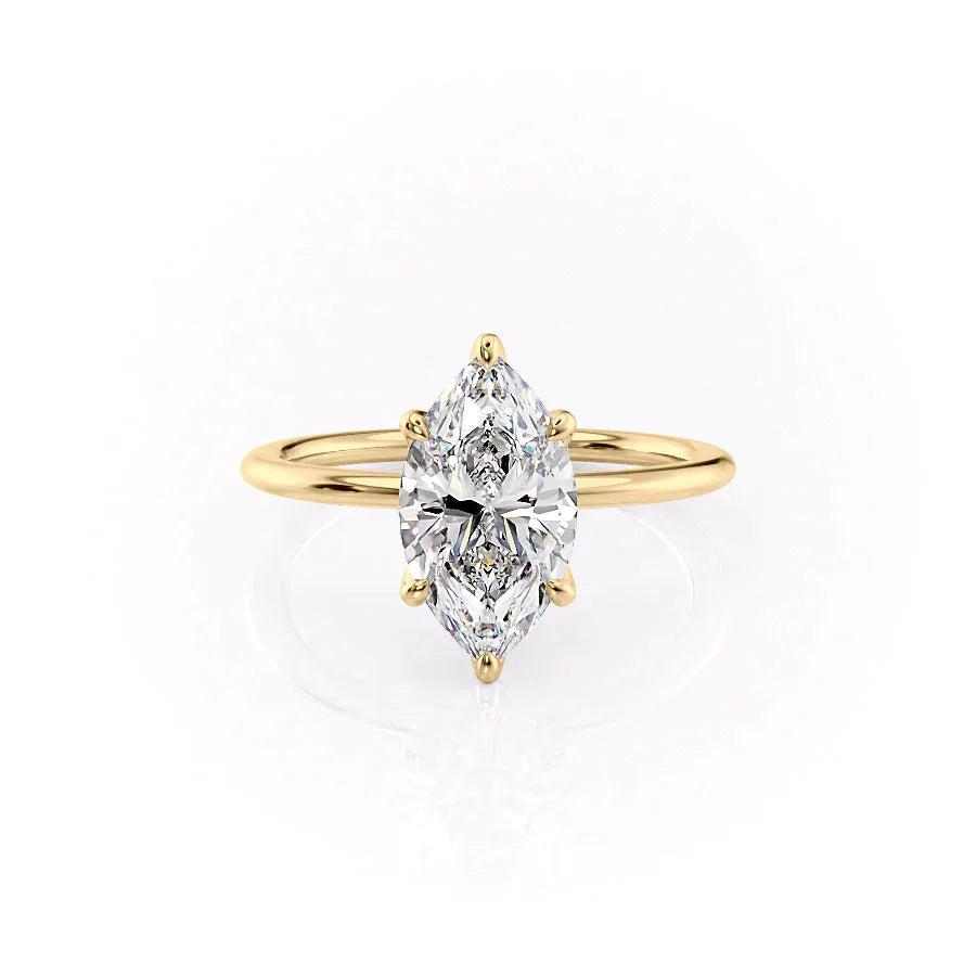 The Petal Kamellie Set With A 2 Carat Marquise Lab Diamond