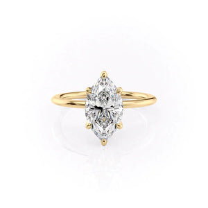 The Petal Kamellie Set With A 2 Carat Marquise Lab Diamond