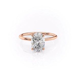 The Petal Kamellie Set With A 4 Carat Oval Moissanite