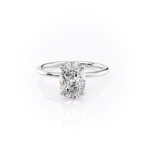 The Petal Kamellie Set With A 4 Carat Oval Moissanite