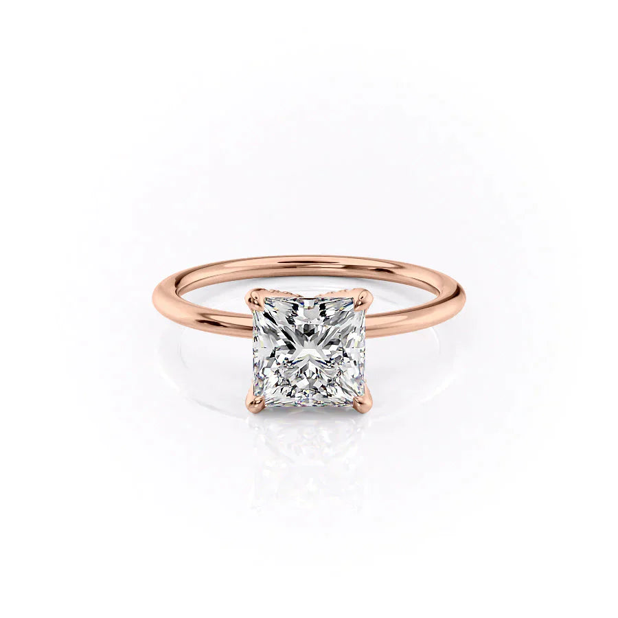 The Petal Kamellie Set With A 2 Carat Princess Lab Diamond