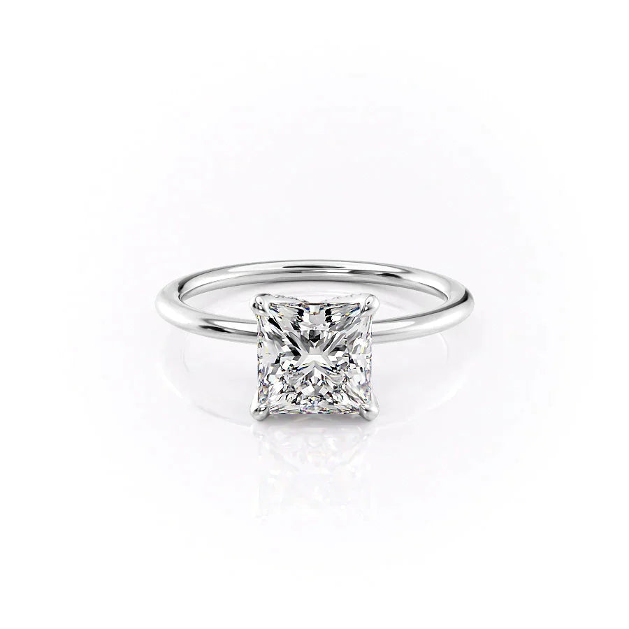The Petal Kamellie Set With A 1 Carat Princess Lab Diamond