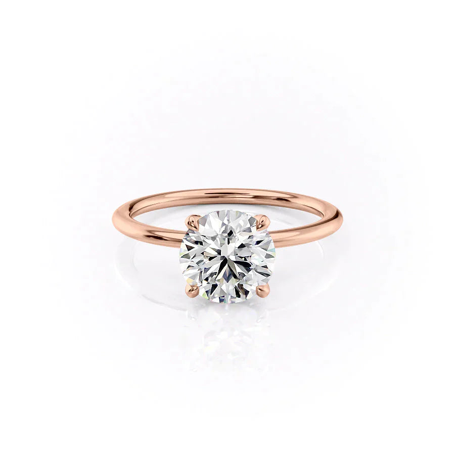 The Petal Kamellie Set With A 2 Carat Round Lab Diamond