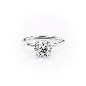 The Petal Kamellie Set With A 5 Carat Round Moissanite