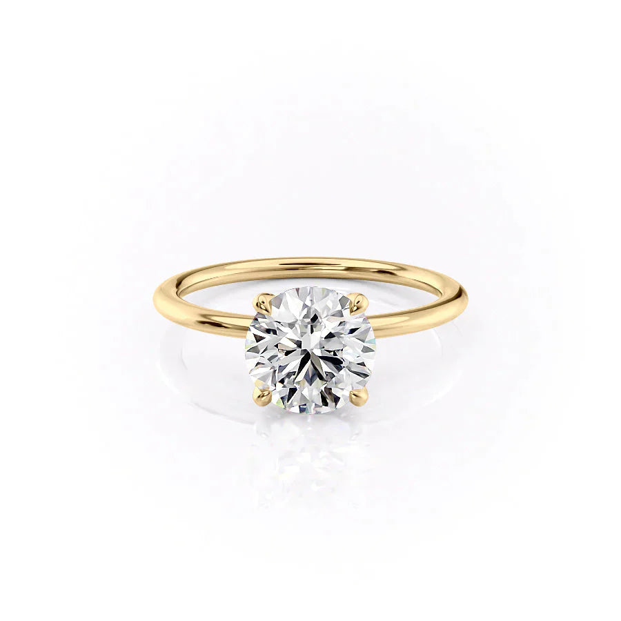 The Petal Kamellie Set With A 3 Carat Round Moissanite