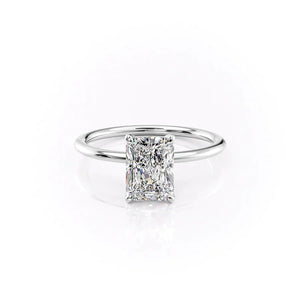 The Petal Kamellie Set With A 4 Carat Radiant Moissanite
