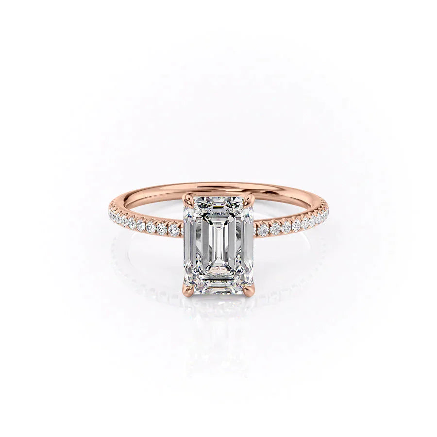 The Pave Petal Kamellie Set With A 2 Carat Emerald Lab Diamond