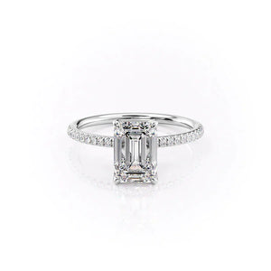 The Pave Petal Kamellie Set With A 1 Carat Emerald Lab Diamond
