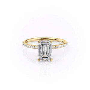 The Pave Petal Kamellie Set With A 3 Carat Emerald Lab Diamond