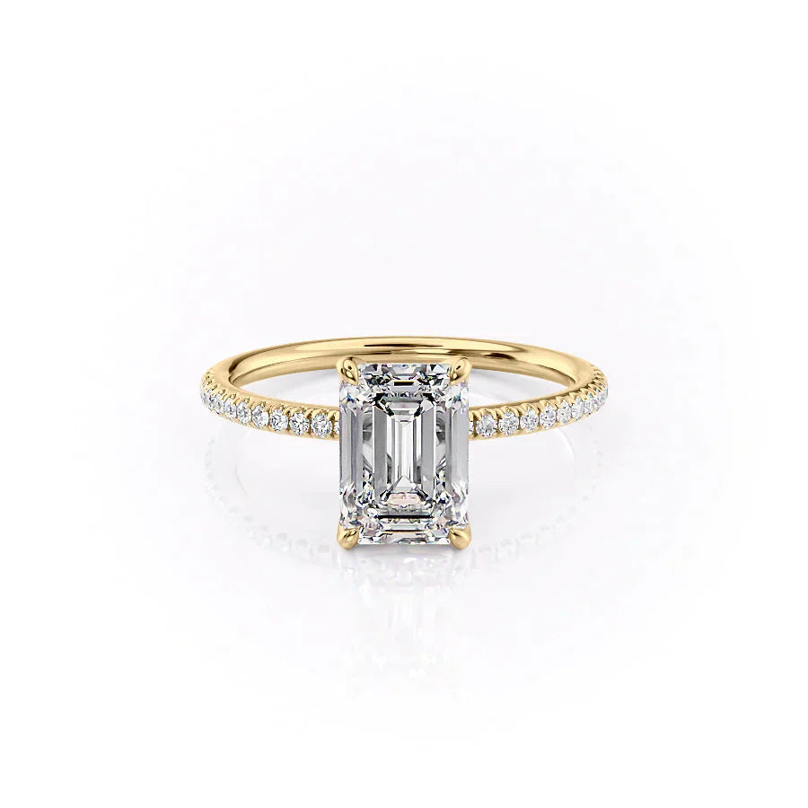 The Pave Petal Kamellie Set With A 3 Carat Emerald Lab Diamond