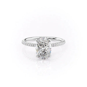 The Pave Petal Kamellie Set With A 3 Carat Oval Lab Diamond