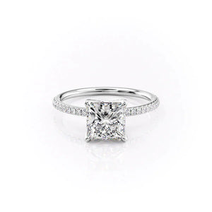 The Pave Petal Kamellie Set With A 2 Carat Princess Lab Diamond