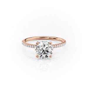 The Pave Petal Kamellie Set With A 3 Carat Round Lab Diamond