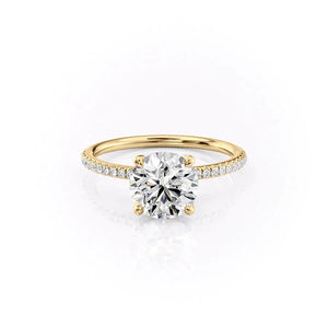 The Pave Petal Kamellie Set With A 2 Carat Round Lab Diamond