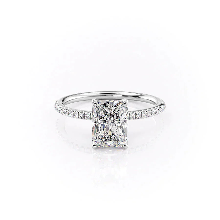 The Pave Petal Kamellie Set With A 1 Carat Radiant Lab Diamond