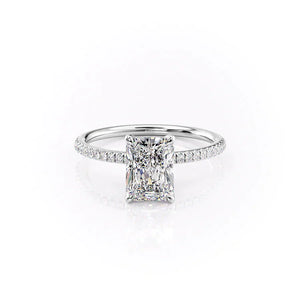 The Pave Petal Kamellie Set With A 2 Carat Radiant Lab Diamond