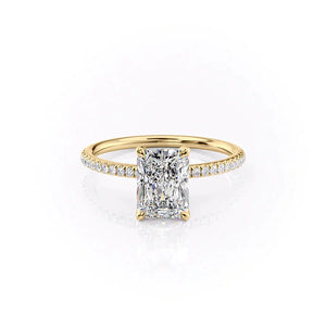 The Pave Petal Kamellie Set With A 2.5 Carat Radiant Lab Diamond