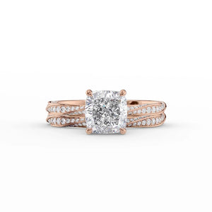 The Caroline Set With A 1 Carat Cushion Lab Diamond