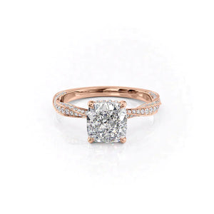 The Caroline Set With A 4.5 Carat Cushion Moissanite