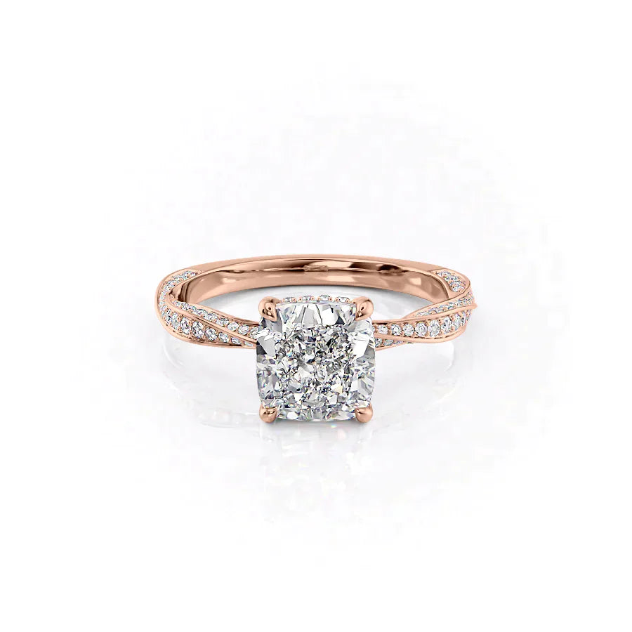 The Caroline Set With A 1.5 Carat Cushion Lab Diamond