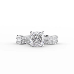 The Caroline Set With A 2 Carat Cushion Moissanite