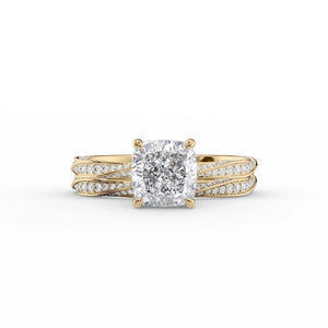 The Caroline Set With A 3 Carat Cushion Lab Diamond