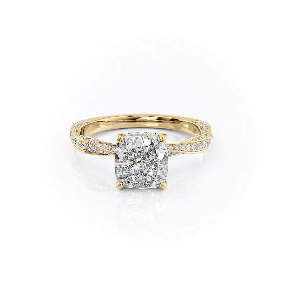The Caroline Set With A 2 Carat Cushion Moissanite