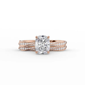 The Caroline Set With A 1.5 Carat Elongated Cushion Moissanite
