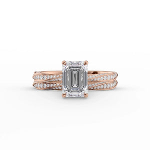 The Caroline Set With A 1 Carat Emerald Lab Diamond