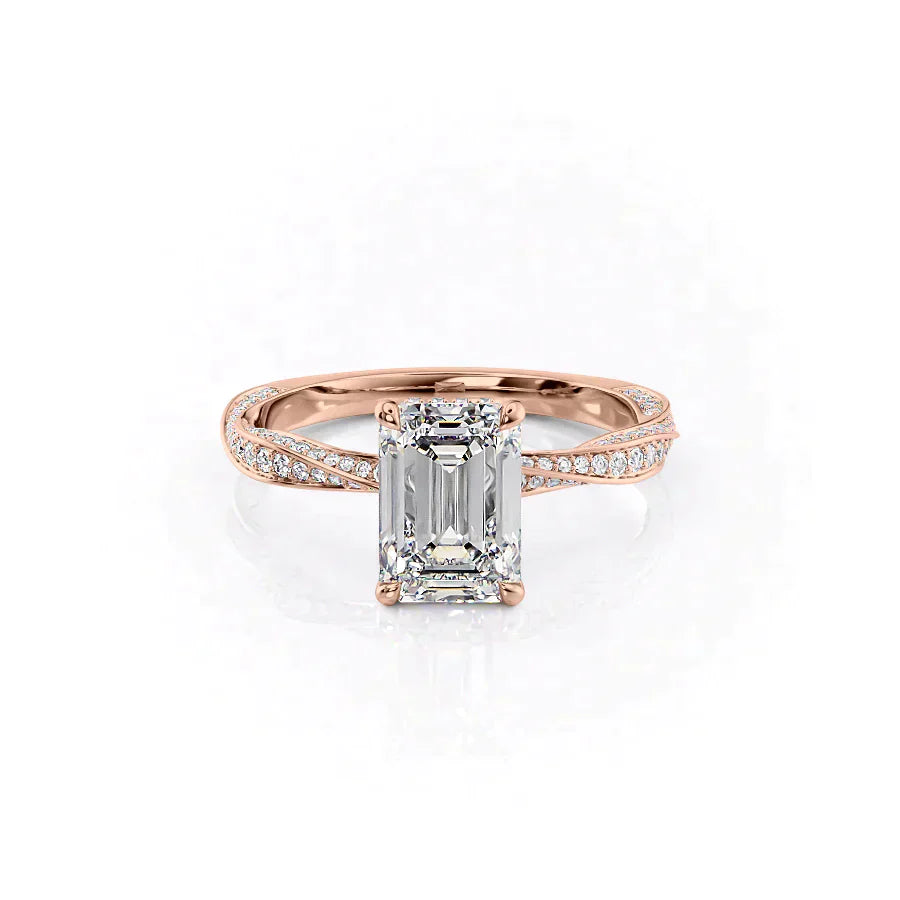 The Caroline Set With A 1.5 Carat Emerald Lab Diamond