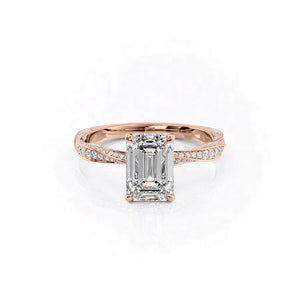 The Caroline Set With A 2 Carat Emerald Lab Diamond
