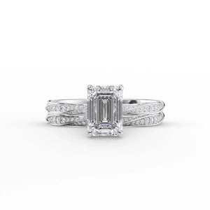 The Caroline Set With A 1.5 Carat Emerald Moissanite