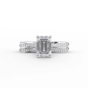 The Caroline Set With A 1.5 Carat Emerald Moissanite