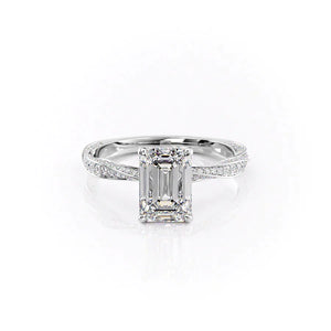 The Caroline Set With A 3 Carat Emerald Lab Diamond